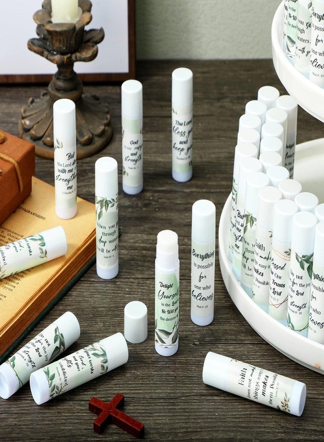 Siifert 50 Pcs Christian Lip Balm Bulk Bible Verses Lip Balm Scripture Christian Gifts for Women Faith Religious Church Party Favor Inspirational Gift for Valentines Mother Teacher Nurse - Image 2